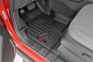 Nissan Frontier Floor Mats - Front + Rear - Rough Country - Crew Cab - '08-'21 Nissan Frontier Floor Mats - Front + Rear - Rough Country - Crew Cab - '08-'21